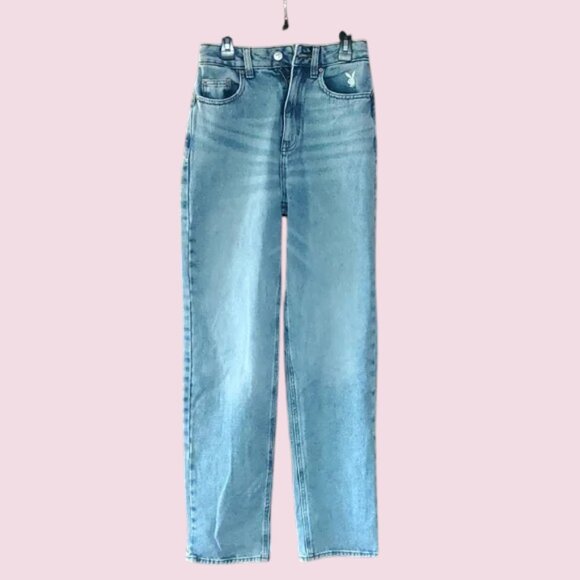 Playboy x PacSun Y2K Aesthetic  Bunny Jeans Distressed Sz 24.  Sale 60% Off - Picture 2 of 13